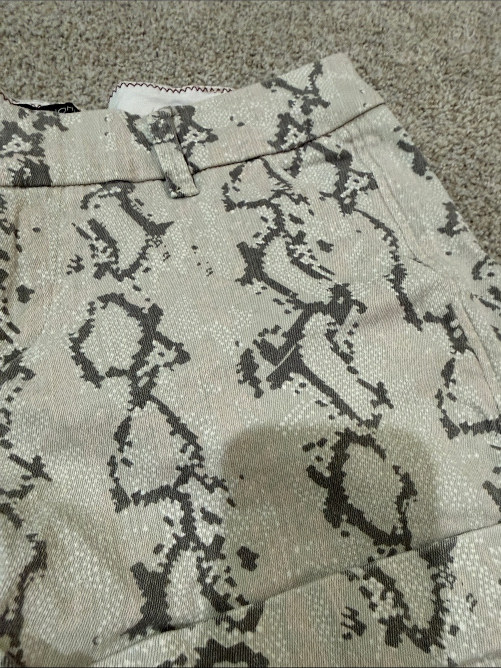 Dear John Tan/Gray with slight pink undertones Snake-Print Women’s Shorts - Picture 3 of 5